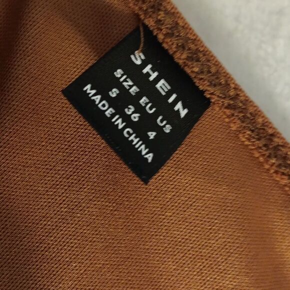 Elegant One-Shoulder Brown Dress - Picture 5 of 6